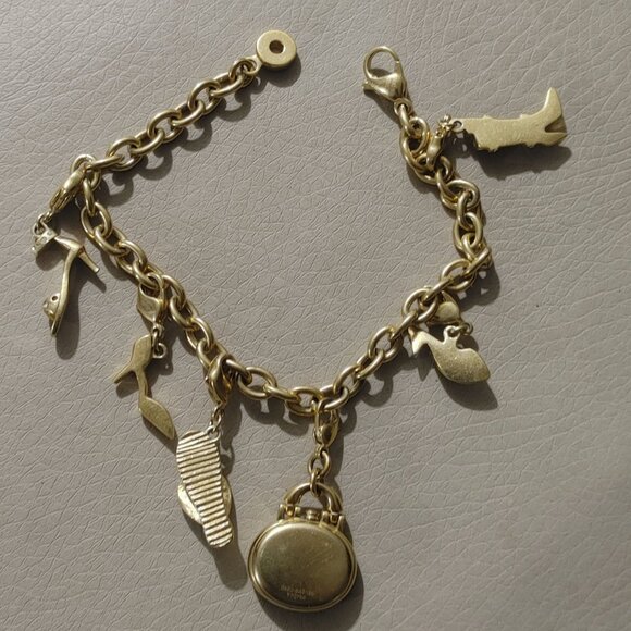 Citizen Watch Charm Bracelet Shoes Silhouette Eco Drive Gold Tone MCM Untested - Picture 11 of 16